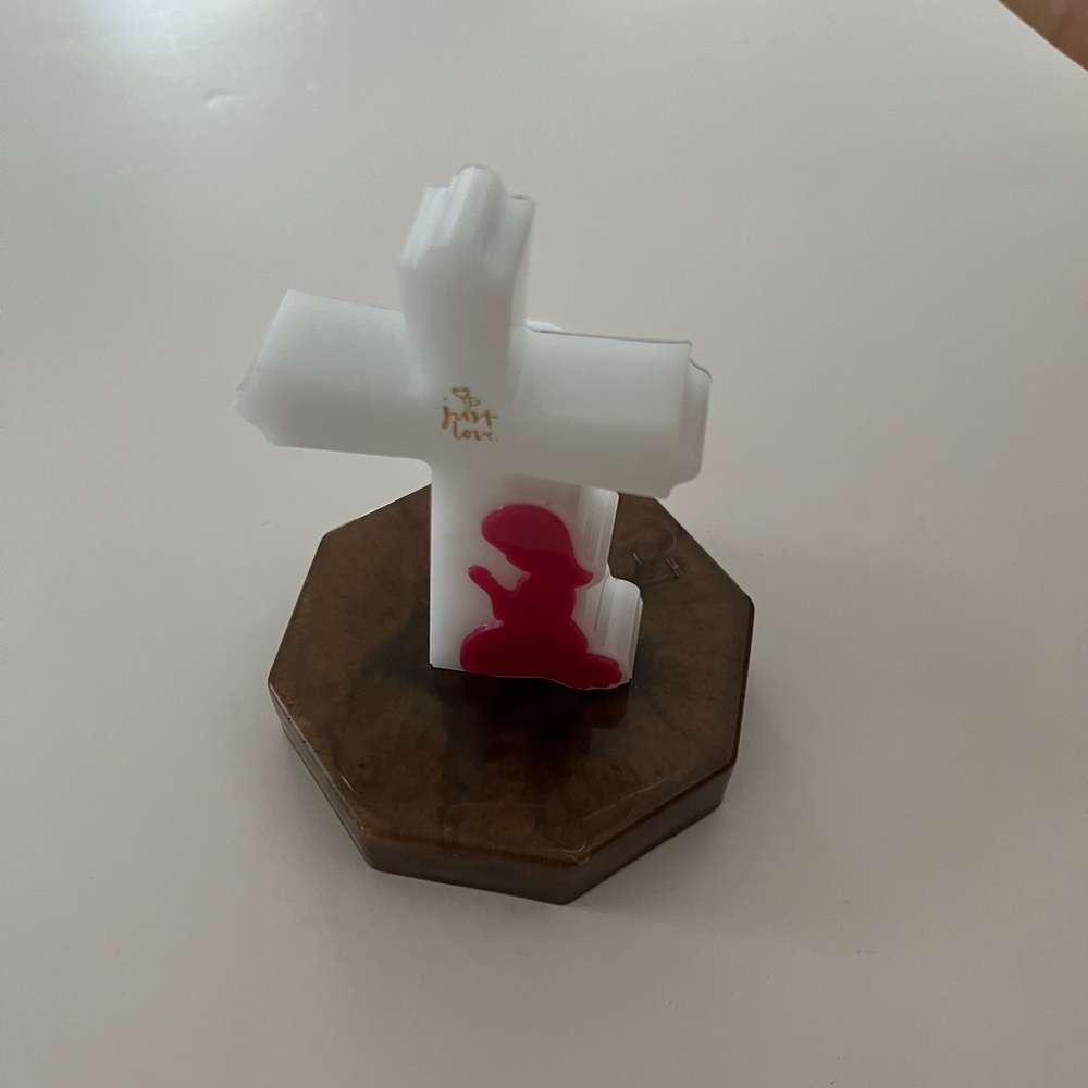 Faith Love White and Pink Handmade Cross – A Cherished Symbol of Faith